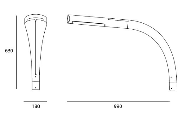 LED Straßenlampe aus Aluminium Indicta Artemide T084810, T084800 Fabrik Artemide aus Italien. Foto №8