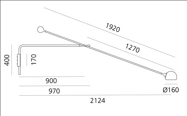 LED Wandleuchte aus Aluminium Ixa XL Artemide Fabrik Artemide aus Italien. Foto №10