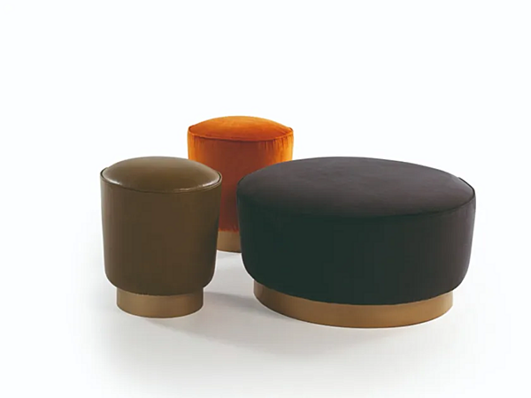 Runder Pouf aus Leder oder Stoff VIBIEFFE 314 Fabrik VIBIEFFE aus Italien. Foto №1