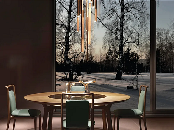 Pendelleuchte aus Walnuss mit LED GIORGETTI Leaf Fabrik GIORGETTI aus Italien. Foto №5