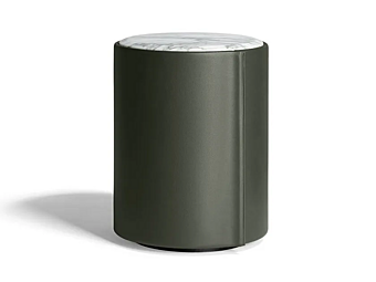 Runder Nachttisch aus Leder POLTRONA FRAU Stock N Roll