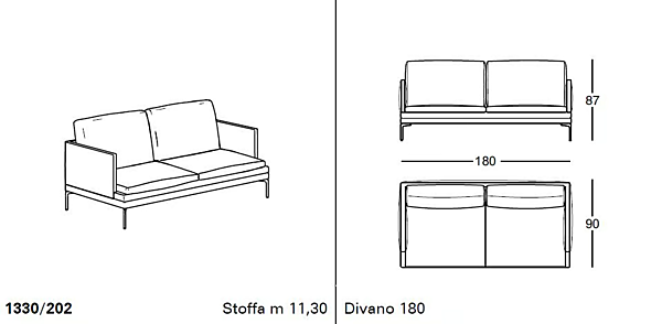 Ledersofa mit weicher Rückenlehne ZANOTTA William 1330 Fabrik ZANOTTA aus Italien. Foto №19