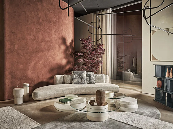 Kurviges Stoffsofa mit weicher Rückenlehne Gallotti&Radice Audrey Fabrik Gallotti & Radice aus Italien. Foto №5