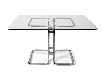 Quadratischer Tisch aus Glas und Stahl Tucroma i 4 Mariani