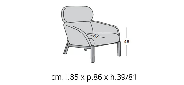 Stoffarmstuhl mit Armlehnen Elton CASAMILANO Fabrik CASAMILANO aus Italien. Foto №12