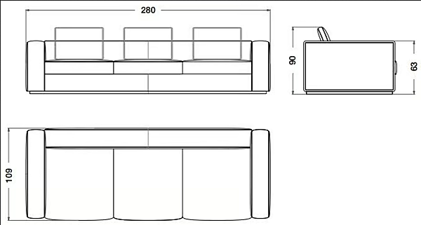 4-sitziges Nabuksofa Eclipse CPRN HOMOOD E224 Fabrik CPRN HOMOOD aus Italien. Foto №3