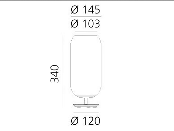 Tischlampe aus geblasenem Glas mit LED Artemide Gople Fabrik Artemide aus Italien. Foto №24