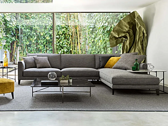 Ecksofa aus Stoff mit Chaiselongue BertO Time Break Fabrik BertO aus Italien