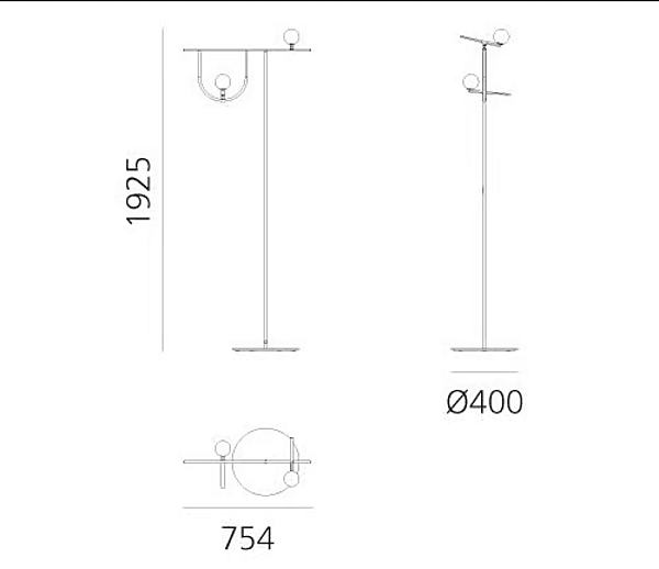 LED Stehlampe aus Messing Yanzi Artemide 1102010A Fabrik Artemide aus Italien. Foto №7