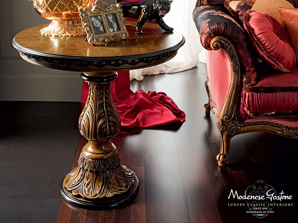 Runder Couchtisch aus Massivholz für Wohnzimmer Modenese Luxury Interiors 12613 Fabrik MODENESE GASTONE aus Italien. Foto №1