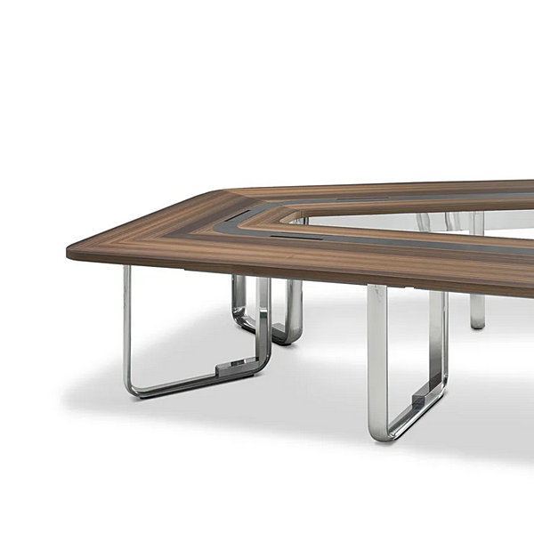Modularer Holztisch für Besprechungen mit Kabelmanagement i 4 Mariani Fabrik i 4 Mariani aus Italien. Foto №2