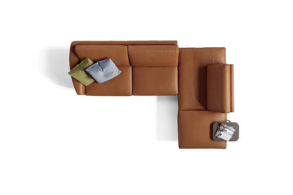 Ecksofa aus Leder mit Chaiselongue aus Canaletto Leder Marinelli Home M1225 Fabrik Marinelli Home aus Italien. Foto №4