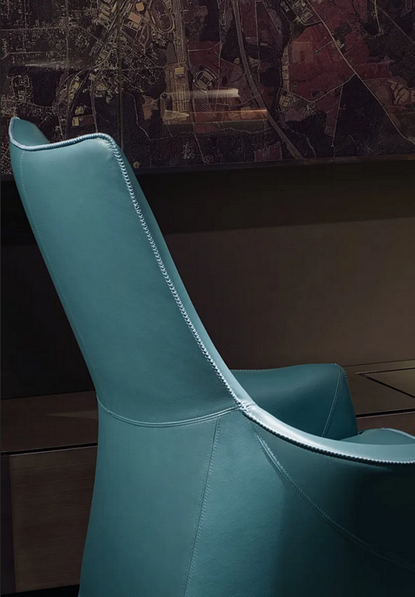Leder Sessel mit Armlehnen Mobius GIORGETTI Fabrik GIORGETTI aus Italien. Foto №4