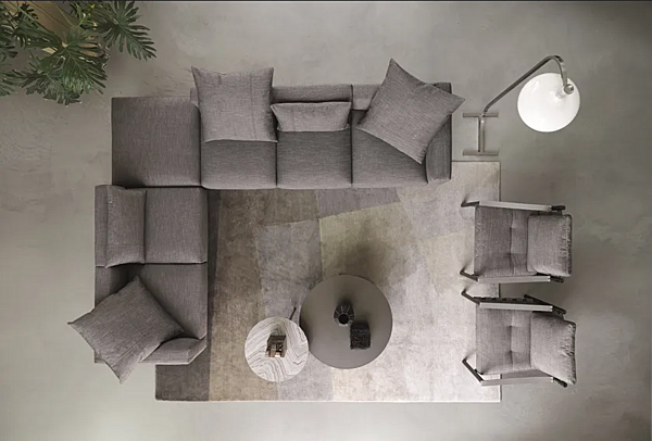 Modularer Ecksofa aus Stoff mit weicher Rückenlehne Flou Binario Fabrik Flou aus Italien. Foto №3
