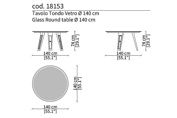 Runder Tisch aus Holz und Glas Axel Frigerio Fabrik Frigerio aus Italien. Foto №4