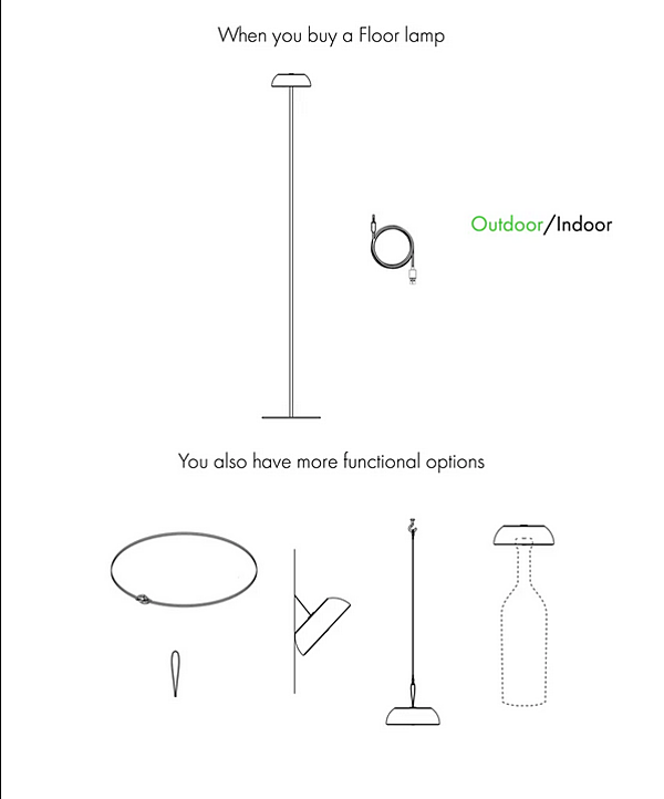 Multifunktionale tragbare Stehlampe Float AXOLIGHT Fabrik Axolight aus Italien. Foto №8