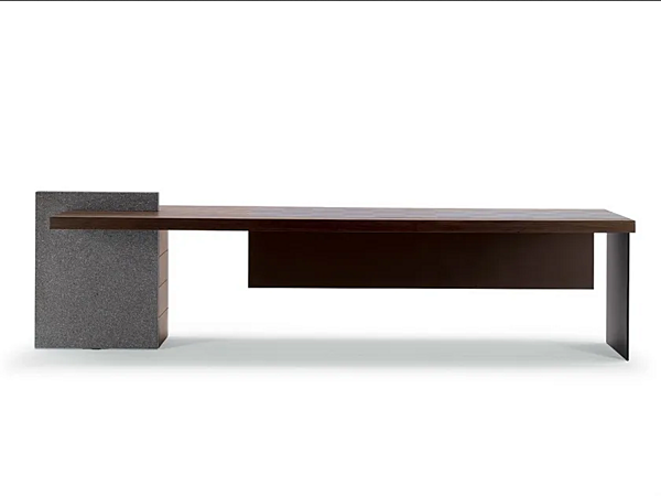 Rechteckiger Schreibtisch aus Holz mit Schubladen POLTRONA FRAU H O DESK Fabrik POLTRONA FRAU aus Italien. Foto №2