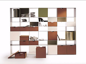 Offenes Regal mit Schubladen aus Holz FLEXFORM INFINITY Offenes Regal mit Schubladen aus Holz FLEXFORM INFINITY Fabrik FLEXFORM aus Italien