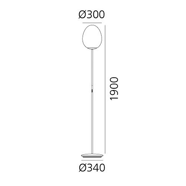 Stehlampe aus geblasenem Glas Stellar Nebula Artemide 0152220A Fabrik Artemide aus Italien. Foto №4