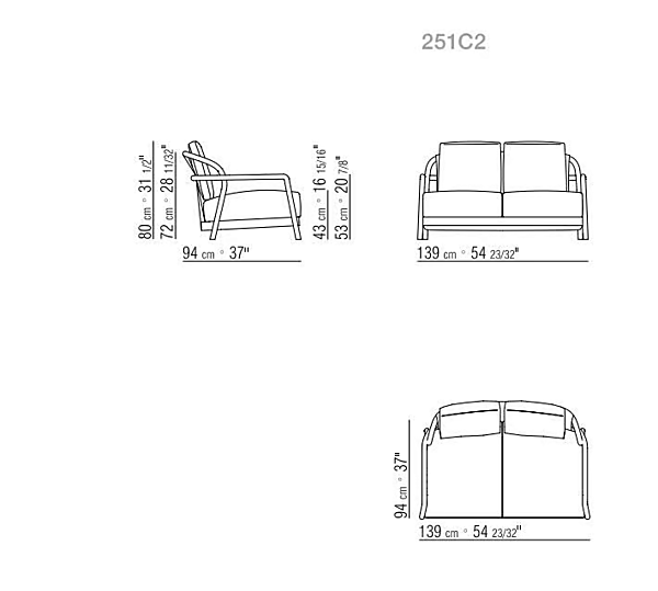 Zweisitzer Gartensofa aus Stoff mit abnehmbarem Bezug FLEXFORM ALISON OUTDOOR Fabrik FLEXFORM aus Italien. Foto №3