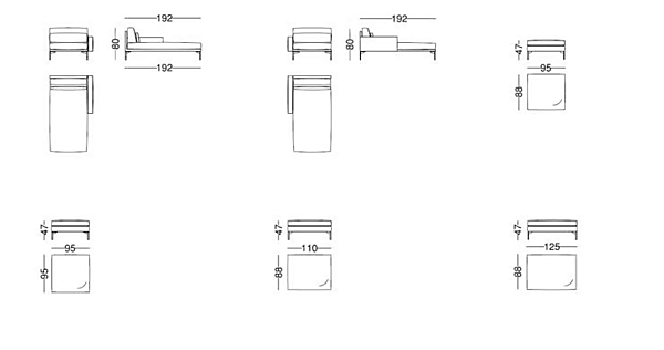 Sektionaler Sofa aus Leder oder Stoff 110 modern VIBIEFFE Fabrik VIBIEFFE aus Italien. Foto №20