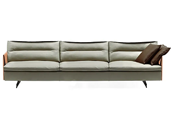 Dreisitzer Sofa mit gepolsterter Rückenlehne aus Leder POLTRONA FRAU Grantorino Fabrik POLTRONA FRAU aus Italien