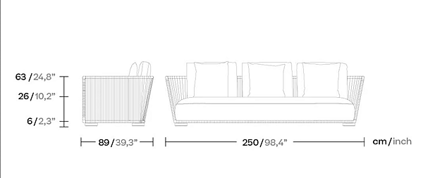 Dreisitzer Gartensofa aus Stoff KETTAL Grand Bitta KS7003200 Fabrik KETTAL aus Italien. Foto №3