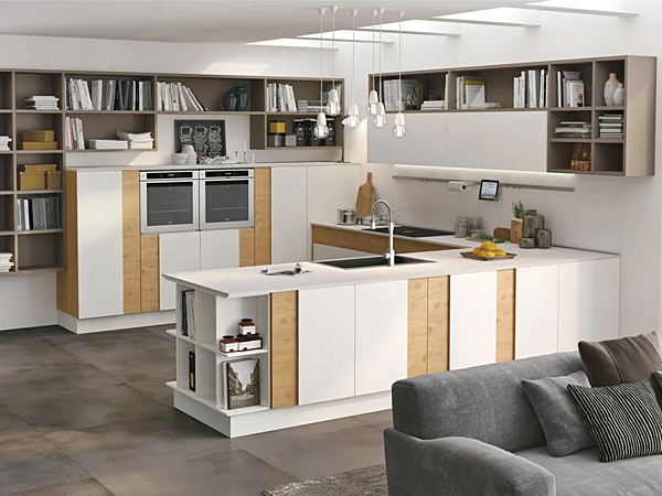 Einbauküche aus Holz LUBE CUCINE CREATIVE 1 Fabrik LUBE CUCINE aus Italien. Foto №1