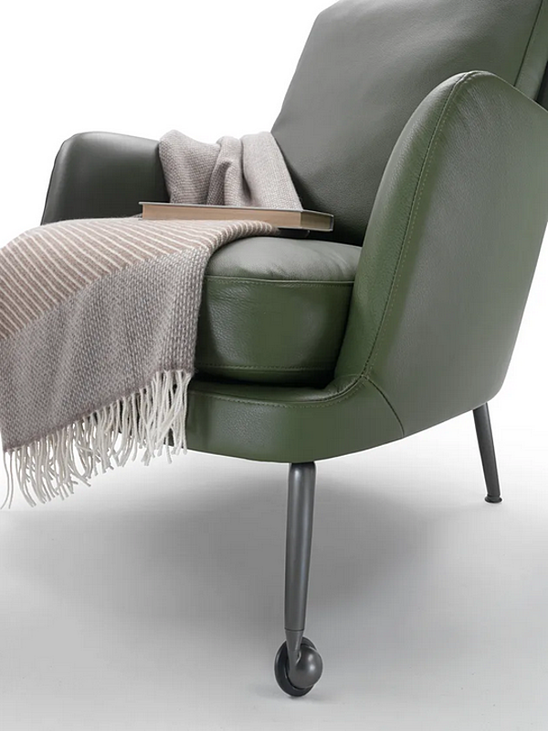 Lederarmchair mit Rollen FLEXFORM Marley Fabrik FLEXFORM aus Italien. Foto №4