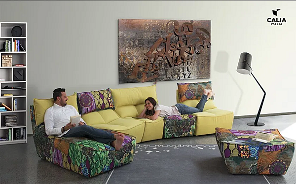 Ecksofa mit Stoffbezug und Liegefunktion Calia Italia Hip Hop PREMIUM 838, PREMIUM 830 Fabrik Calia Italia aus Italien. Foto №3