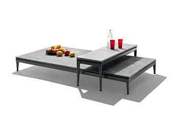 Rechteckiger Couchtisch aus Stein für den Außenbereich FLEXFORM PICO Fabrik FLEXFORM aus Italien