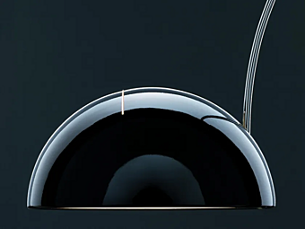 Höhenverstellbare Bogenlampe aus Metall Oluce Coupe 3320 R Fabrik Oluce aus Italien