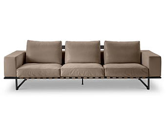 Dreisitzer Ledersofa mit Schlittenbasis Kristall i 4 Mariani