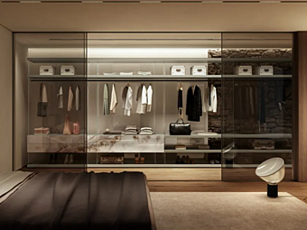 Gehäuse aus Holz und Glas begehbarer Kleiderschrank LAGO AIR 1469 Gehäuse aus Holz und Glas begehbarer Kleiderschrank LAGO AIR 1469 Fabrik LAGO aus Italien