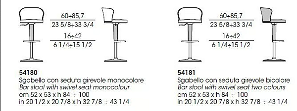 Höhenverstellbarer Barhocker aus Holz GIORGETTI Ode 54180, 54181 Fabrik GIORGETTI aus Italien. Foto №5