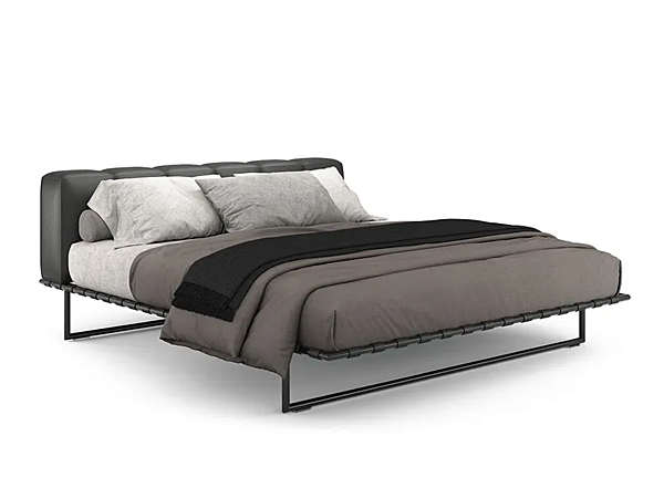 Doppelbett aus Leder mit gepolstertem Kopfteil Kristall I 4 Mariani Fabrik i 4 Mariani aus Italien. Foto №1