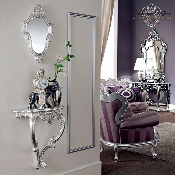 Wandmontierter gerahmter Spiegel Modenese Luxury Interiors 13687 Fabrik MODENESE GASTONE aus Italien. Foto №2