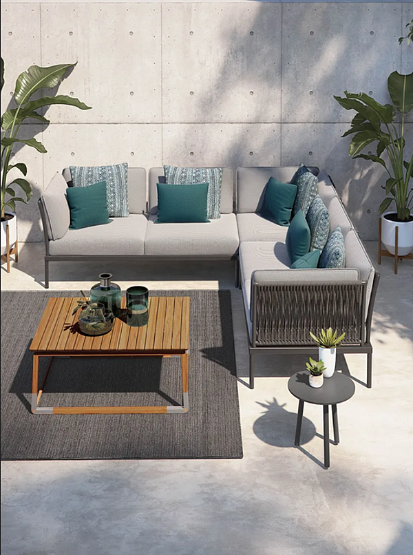 Modulares Gartensofa mit Stoffbezug und Chaiselongue Atmosphera Flash Fabrik ATMOSPHERA aus Italien. Foto №2