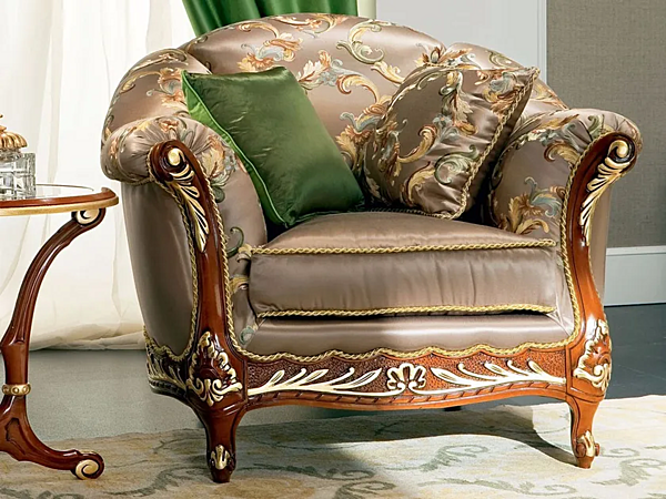 Sessel mit Armlehnen aus Stoff Modenese Luxury Interiors 13420 Fabrik MODENESE GASTONE aus Italien. Foto №1