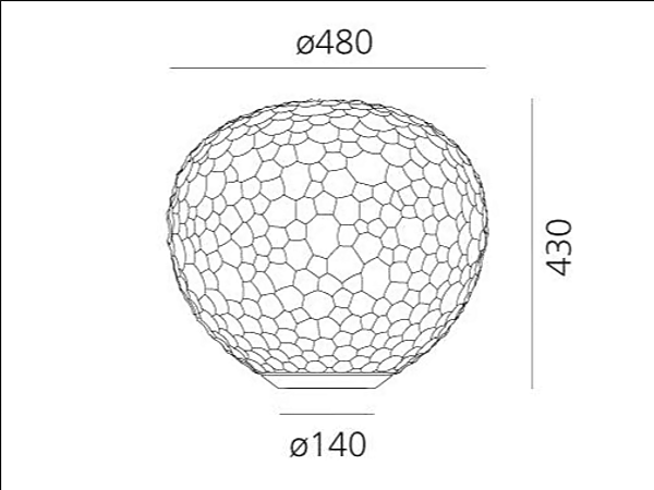 Tischlampe aus geblasenem Glas Meteorite Artemide 1703110A, 1700010A, 1711010A Fabrik Artemide aus Italien. Foto №12