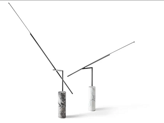 Stehlampe aus lackiertem Metall und Marmor mit LED GIORGETTI LIBRA