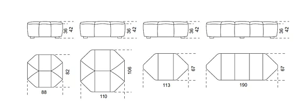 Oblänglicher Pouf aus Stoff Cloud Gallotti&Radice Fabrik Gallotti & Radice aus Italien. Foto №6