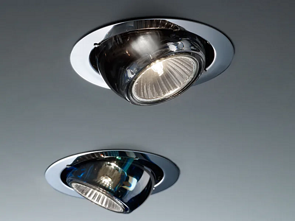 Verstellbares Kristall- und Stahl-Spotlight in Beluga-Farbe Fabbian Fabrik Fabbian aus Italien. Foto №7