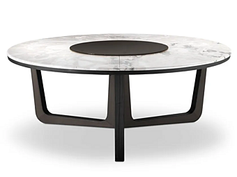 Runder Esstisch aus Marmor mit Lazy Susan I 4 Mariani Ascot