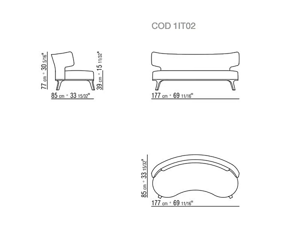 Kleines Sofa mit gepolsterter Rückenlehne FLEXFORM DROP Fabrik FLEXFORM aus Italien. Foto №2