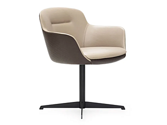 Drehstuhl aus Hirschleder mit 4-Sternfuß Kowloon FORMITALIA Fabrik FORMITALIA aus Italien