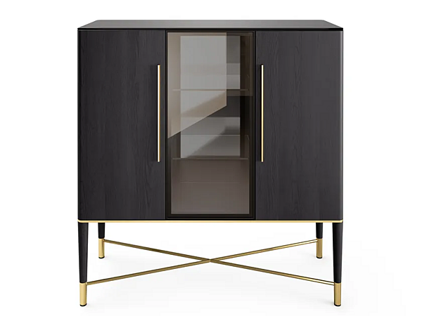 Holz- und Kristallvitrine mit integrierter Beleuchtung Gallotti&Radice Tama Fabrik Gallotti & Radice aus Italien. Foto №1