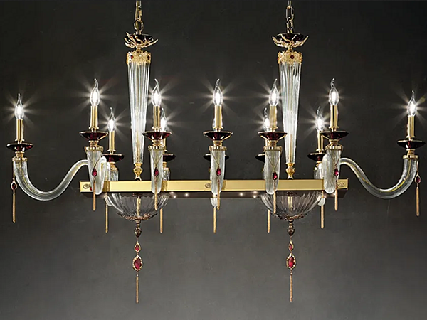 Kronleuchter mit Swarovski-Kristallen Julienne Axis 12 Euroluce Lampadari Fabrik EUROLUCE LAMPADARi aus Italien. Foto №1