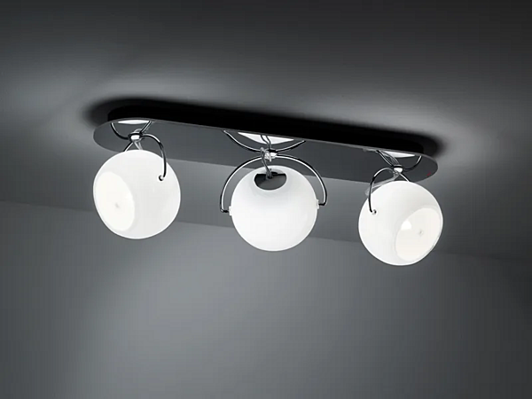 Verstellbare Deckenlampe aus Weißem Material Fabbian Beluga Fabrik Fabbian aus Italien. Foto №2