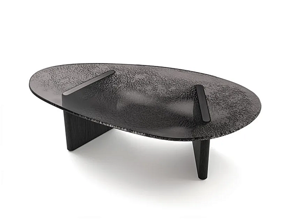 Niedriger ovaler Couchtisch aus Gussglas MisuraEmme Stowe Fabrik MisuraEmme aus Italien. Foto №1